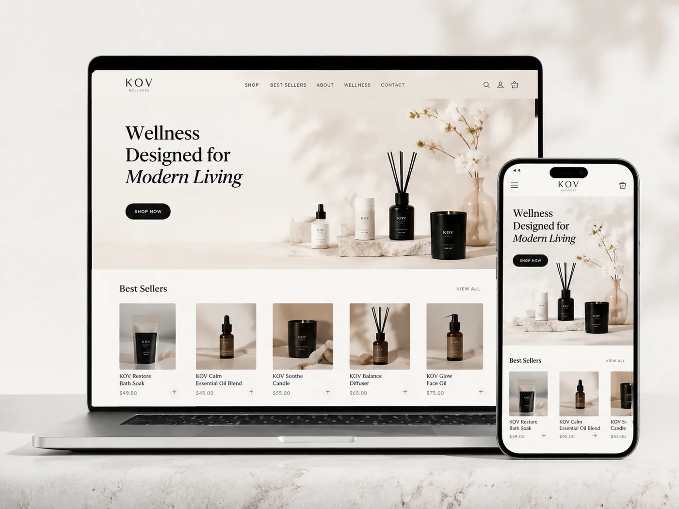 KOV Wellness Boutique — brand and storefront design, Miami